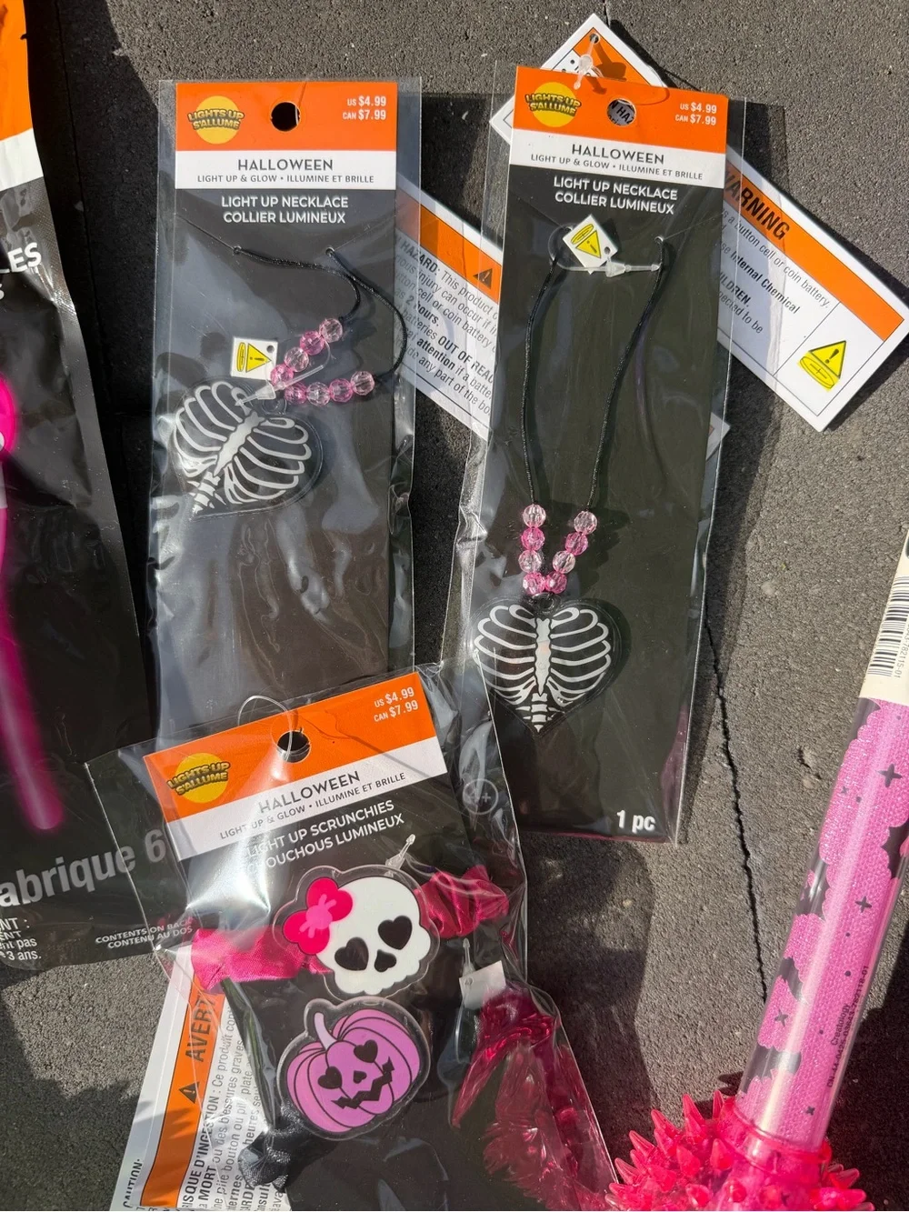 Halloween glow/ light up accessories, necklaces hair and light up baton